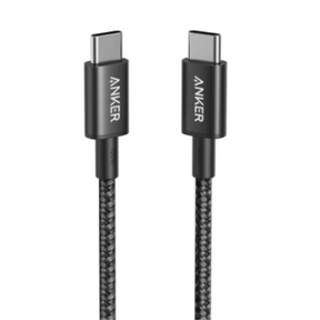 Anker 322 nylon USB-C to USB-C cable 60W – front view black