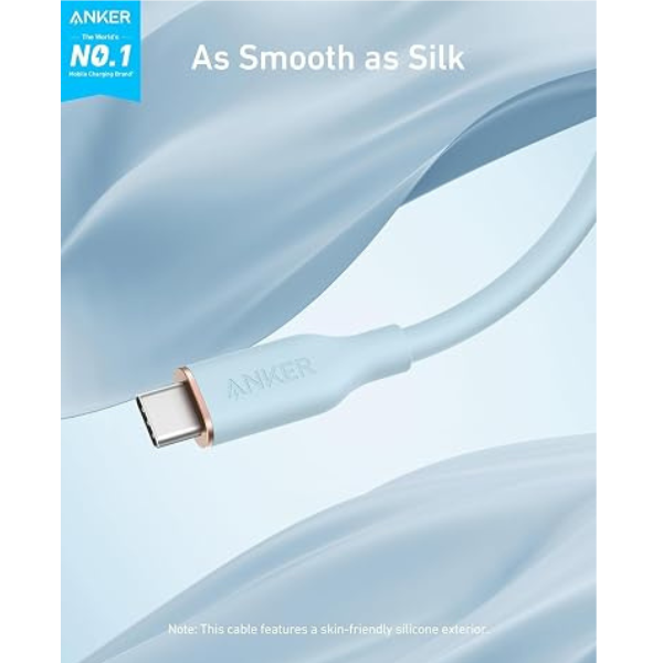 Anker PowerLine III Flow 240W USB - C Silicone Cable 3ft (5 Colors) Specs -DokkanTech 