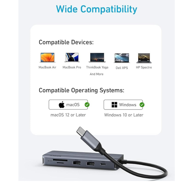 Anker USB-C Hub 10-in-1 Dual Display - A83C20A1 - DokanTech #