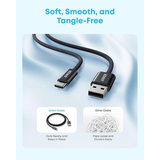 Anker Zolo USB-A to USB-C 100W Fast Charging Cable – Braided –Available in (1m / 1.8m)– Black & White