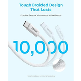 Anker Zolo USB-A to USB-C 100W Fast Charging Cable – Braided –Available in (1m / 1.8m)– Black & White