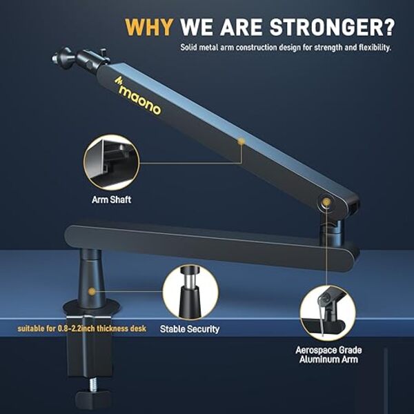 MAONO BA91 Aluminum Boom Arm Stand for Microphone