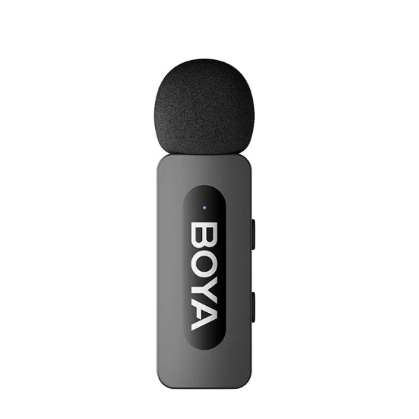 BOYABY-V1UltracompactWirelessMicrophoneSystemforiOSDevices-Black-LeftView -DokkanTech
