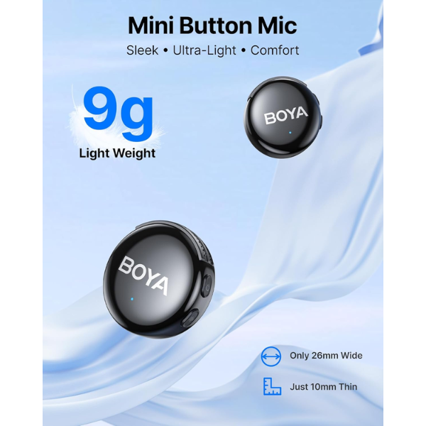 BOYA BOYALINK 3-02 AI-Powered Button-Sized Wireless Microphone - Dokkantech