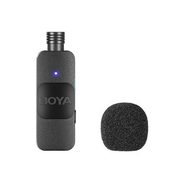 BOYA BY-V2 Ultracompact Dual Wireless Microphone System for iOS Devices - Black Foam dokkan tech