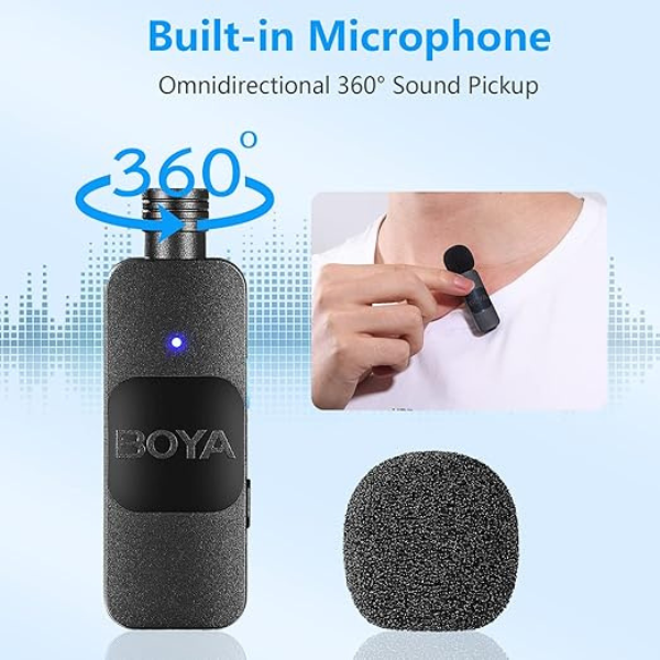 BOYA BY-V2 Ultracompact Dual Wireless Microphone System for iOS Devices - Black view life dokkan tech 