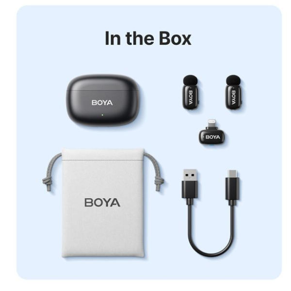 BOYA Mini Dual Ultra-Compact 2.4GHz Wireless Microphone for iOS#Dokkantech
