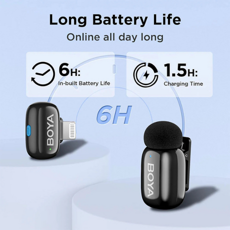 BOYA Mini Wireless Microphone System for iOS Devices | 2.4GHz, Lightning Connector#Dokkantech