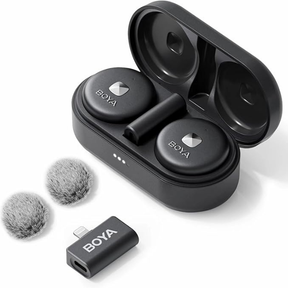  BOYA Omic-D Ultracompact 2.4GHz Dual-Channel wireless Microphone System for iPhone - Black Contents dokkan tech