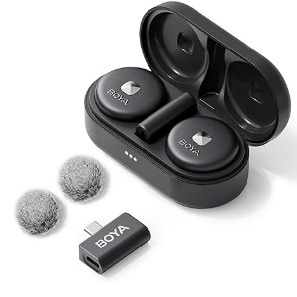 BOYA Omic-U 2.4GHz dual-channel wireless microphone system – front view