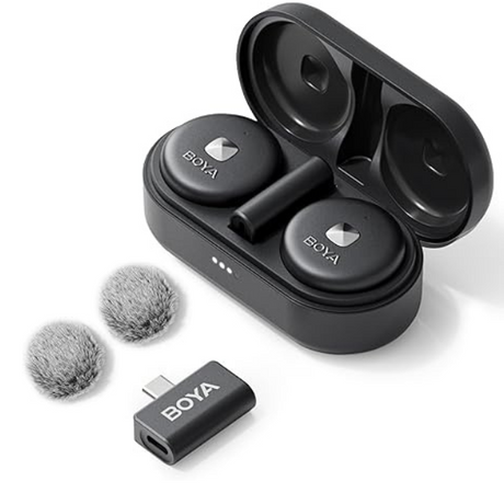 BOYA Omic-U 2.4GHz dual-channel wireless microphone system – front view