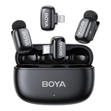 BOYA mini 2-01 Upgraded Super Mini Wireless Microphone with AI Noise Cancellation for iPhone and Android - Black kit dokkan tech