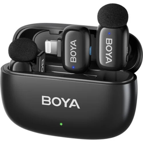 BOYA mini 2-03 Upgraded Super Mini Wireless Microphone with AI Noise Cancellation for iPhone - Black kit dokkan tech