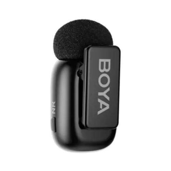  BOYA mini 2-06 Upgraded Super Mini Wireless Microphone with AI Noise Cancellation USB-C Version - Black Transmitter behind dokkan tech