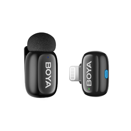 BOYA mini 2-07 Upgraded Super Mini Wireless Microphone with AI Noise Cancellation for iPhone - Black dokkan tech