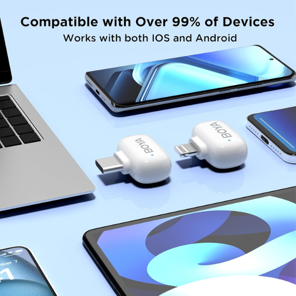 BOYA mini Dual Ultracompact 2.4GHz Wireless Microphone System - IOS - Dokkantech