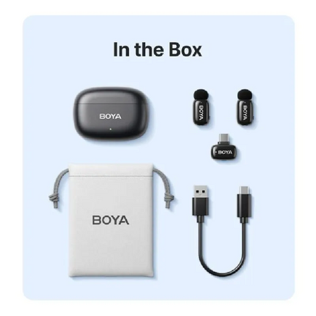 BOYA Mini-14 Dual Wireless Lavalier Microphone System - Type-C - Dokkantech