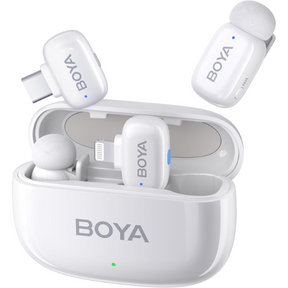 BOYA Mini-12 dual 2.4GHz wireless microphone system iOS USB-C – front view