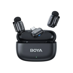 BOYA Mini-14 dual wireless lavalier microphone USB-C – front view