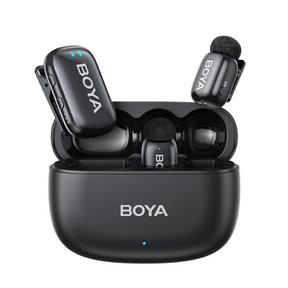 BOYA Mini-18 dual 2.4GHz wireless microphone system AI noise canceling – front view