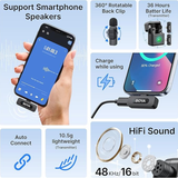 BY-V3 Combo 2.4GHz Wireless mic Kit TYPE-C & IOS + Charging Case - Black Feature dokkan tech
