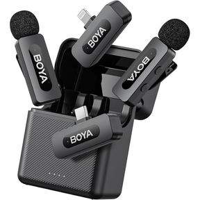 BY-V3 Combo 2.4GHz Wireless mic Kit TYPE-C & IOS + Charging Case - Black dokkan tech
