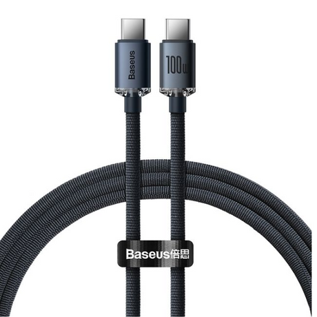 Baseus Crystal Shine Series Fast Charging Data Cable Type-C to Type-C 100W 1.2m-dokantech#