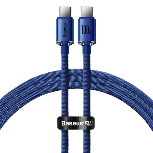 Baseus Crystal Shine Series Fast Charging Data Cable Type-C to Type-C 100W 1.2m-dokantech#