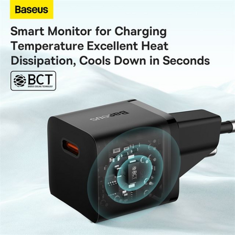 Baseus GaN5 Fast Charger(mini) 1C 20W EU - Black-CCGN050101-dokantech#