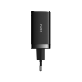 Baseus GaN5 Pro 65W fast charger 2 USB-C 1 USB – front view black