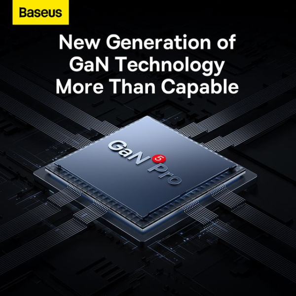 Baseus GaN5 Pro 65W Fast Charger with 2 USB-C & 1 USB Port – Black-CCGP120201-dokantech#
