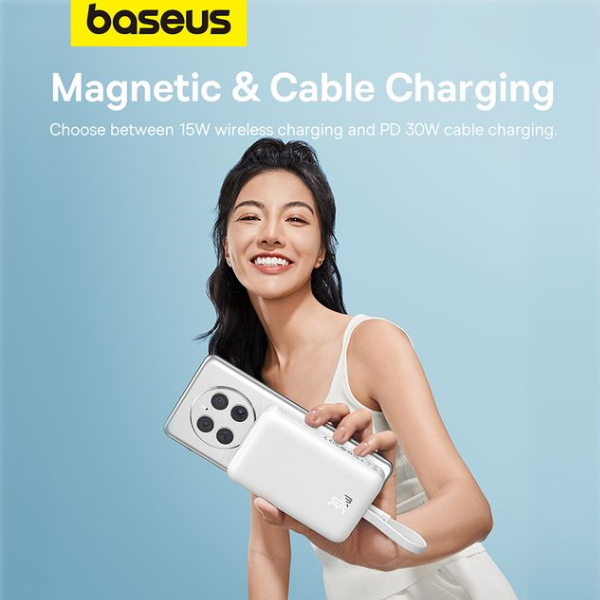 Baseus Magnetic Mini Wireless Fast Charge Power Bank Type-C 10000mAh 30W-dokantech#