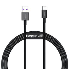 Baseus Superior USB-A to USB-C 66W fast charging cable 1m – front view
