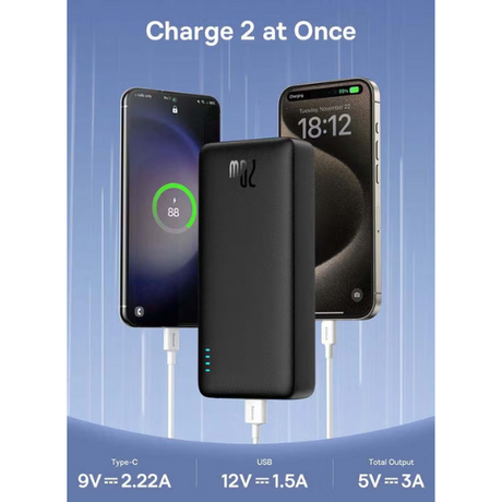 Baseus Airpow 20000mAh 20W Fast Charge Power Bank – Cluster Black - Dokkantech