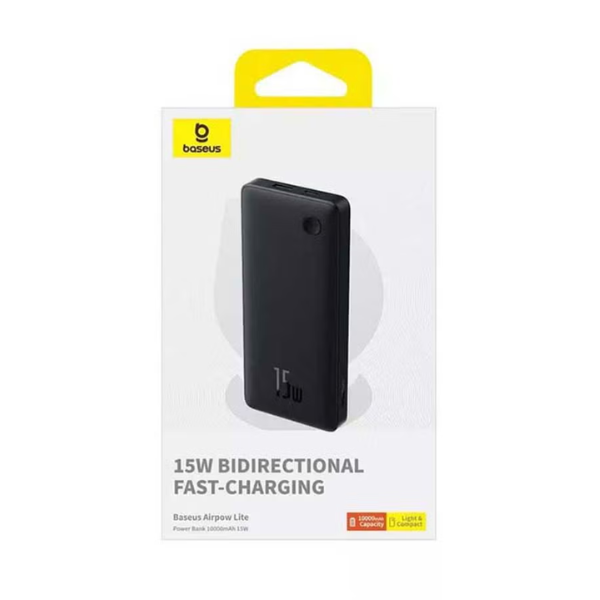 Baseus Airpow Lite 10000mAh 15W Power Bank – Cosmic Black - Dokkantech