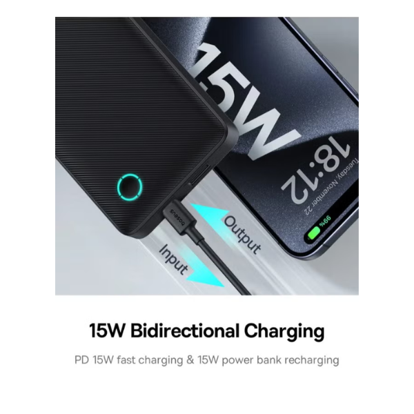Baseus Airpow Lite 10000mAh 15W Power Bank – Cosmic Black - Dokkantech