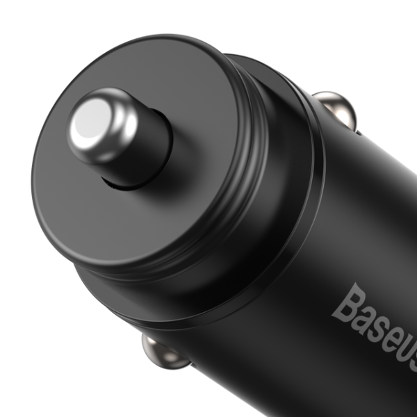 Baseus Circular metal A+C 30W PPS Car Charger - Black - Dokkantech