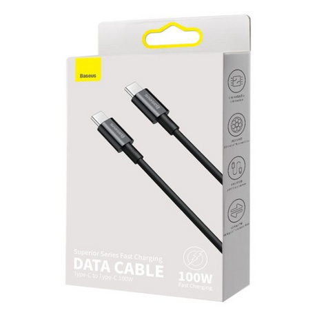 Baseus Superior 100W USB-C to USB-C Fast Charging Cable 2m – Black - Dokkantech
