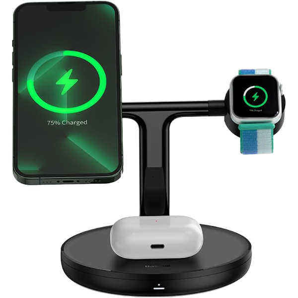 Baseus Swan 3-in-1 Wireless Magnetic Charging Bracket 20W - Black - Dokkantech