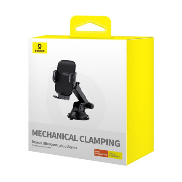 Baseus UltraControl Clamp Phone Holder – Suction Cup, Black - Dokkantech