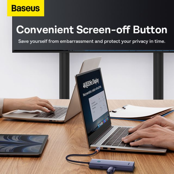 Baseus UltraJoy 5-Port USB-C Hub with HDMI, USB 3.0 & PD – Grey - Dokkantech 