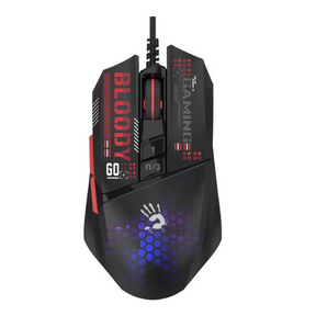 Bloody W60 Max Mini lightweight RGB gaming mouse – front view black