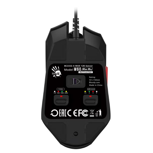 Bloody W60 Max Mini-LIGHTWEIGHT RGB Gaming Mouse - Black - Dokkantech