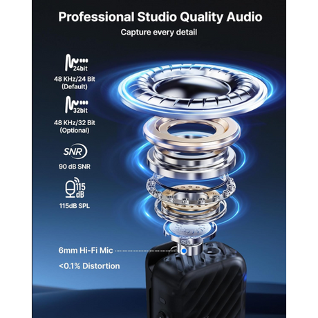BOYA BOYAMIC 2-02 AI Mini Wireless Mic – 2TX, 8GB, Noise Cancel-dokkantech
