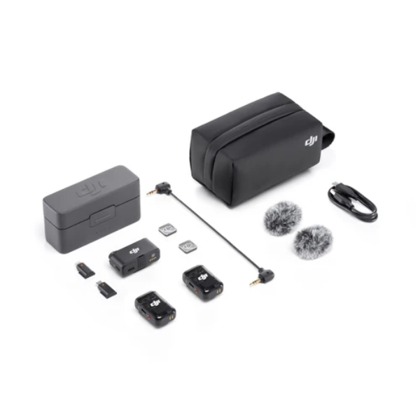 DJI Mic 2 Wireless Mic Set – Dual TX, RX & Charging Case - Black - Dokkantech