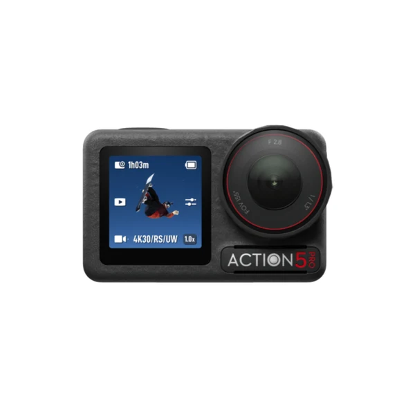 DJI Osmo Action 5 Pro Adventure Combo 4K Action Camera Front dokkan tech