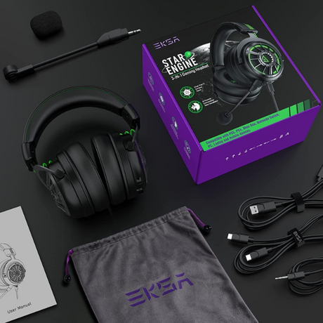 EKSA E5000 Pro Wired Gaming Headset – 7.1 Surround, ENC Mic, Black-dokantech#