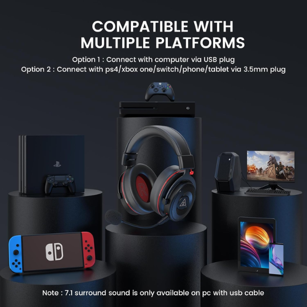 EKSA E900 Pro Gaming Headset - 7.1 Surround, Noise-Canceling Mic - Dokkantech