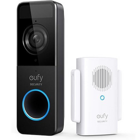Eufy Video Doorbell Slim 1080p battery powered with mini repeater – front view