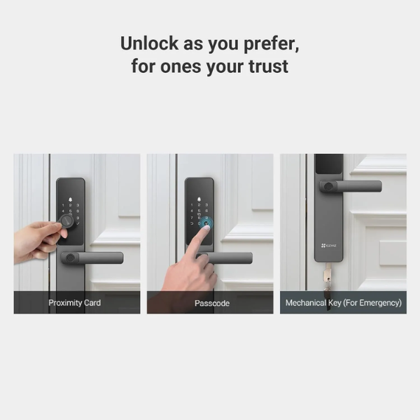 EZVIZ DL05 Smart Fingerprint Lock (6068) - Metallic Grey DOKKAN TECH